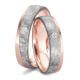 Trauringe Carbon grau & Rotgold 585 Brillant 0,020 ct.