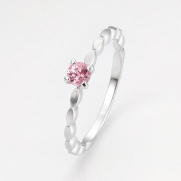 Verlobungsring Fantasy Weißgold Safir Pink