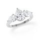 Diamantring Three Stone Lab-Grown Tropfen Pear Platin RU-1876