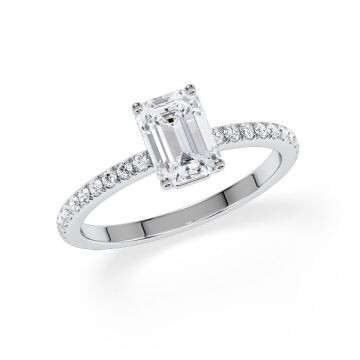Ring Hidden Halo Emerald Platin Rubin 1899
