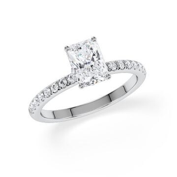 Diamantring Veiled Halo Radiant Platin Rubin 1896