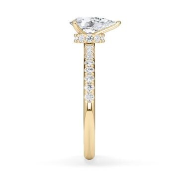 Ring Veiled Halo Tropfen Diamant Gelbgold Rubin 1894