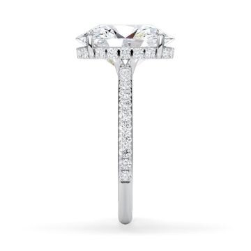 Ring Classic Hidden Halo Oval Platin Rubin 1902