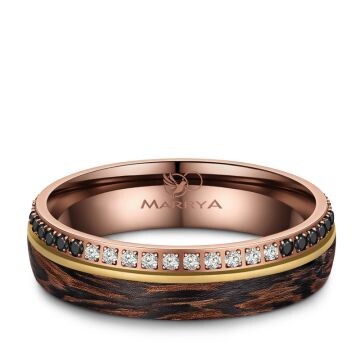 Eheringe Partnerringe Carbon Bronce Gold CB-06