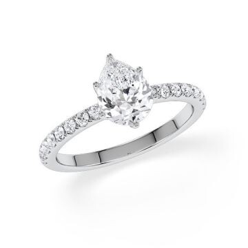 Hollywood Ring Tropfen Diamant Weißgold Rubin 1884