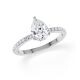 Ring Classic Hidden Halo Tropfen Weißgold Rubin 1903